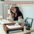 Yeaqee 4 Pcs Stackable Paper Tray, Desktop Letter Size Wood Desk Organizer for Office