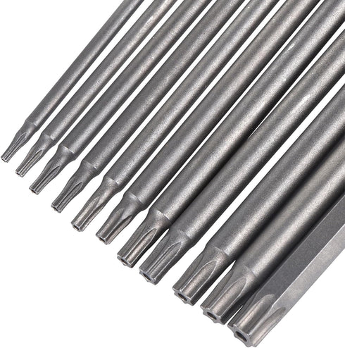Set 11 4 Inch Set S2 1/4" T6-T40 YDLQWCZ Torx Bit Piece long Security Tamper Proof Star Bit Steel Hex Shank Magnetic