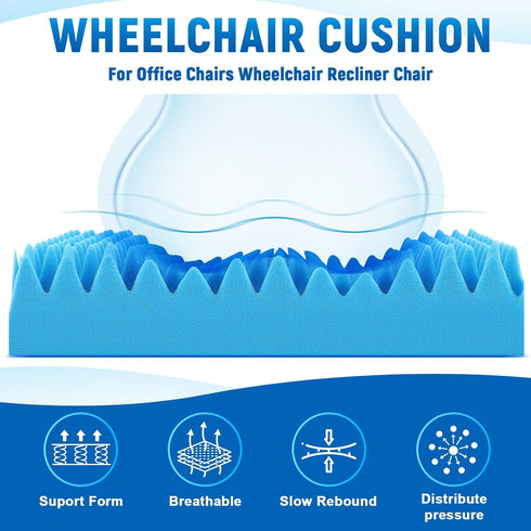 Geiserailie 1 32 18 3 Inches Pcs x x Egg Foam Pad Wheelchair Seat Cushion Backrest to Relieve Back Egg Foam Cushions