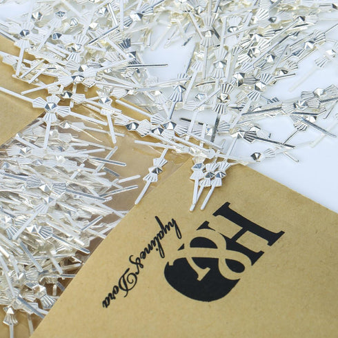 300pcs (33mm, H&D HYALINE & DORA H&D Chrome Bow Tie Clips Metal Butterfly Clips for Fastening Crystals, Chandelier
