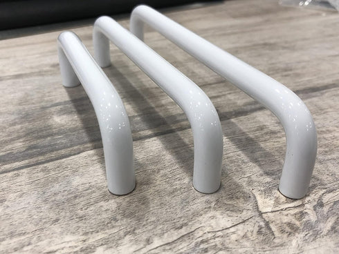 2Pcs 4.13" Arch Bow Cabinet Pull, Aluminum Closet Door Hardware Handle, Hole Dia.3.78"/96mm, White