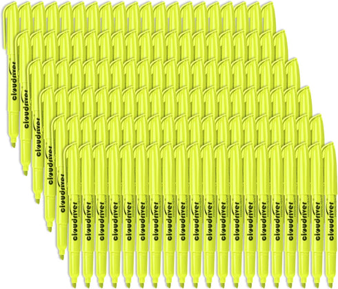 cloudriver Yellow Highlighters, Bulk Pack of 120, Bright Color, Chisel Tip, Quick Drying Ink for Home, School & Office