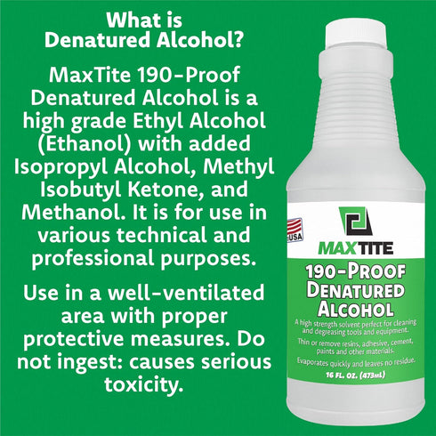 190-Proof Virgin Denatured Alcohol, 16oz, 1