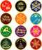 Clabby 360 Pieces Merry Christmas Stickers, 2 Inch Gold Snowflake Adhesive Labels for Xmas Cards, Gift Envelopes, Party