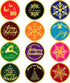Clabby 360 Pieces Merry Christmas Stickers, 2 Inch Gold Snowflake Adhesive Labels for Xmas Cards, Gift Envelopes, Party