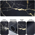 Bloss Gaming Mouse Pad Set, Non-Slip Desk Pad + Keyboard Wrist Rest + Mouse Wrist Support + Cup Coaster, Black Marble