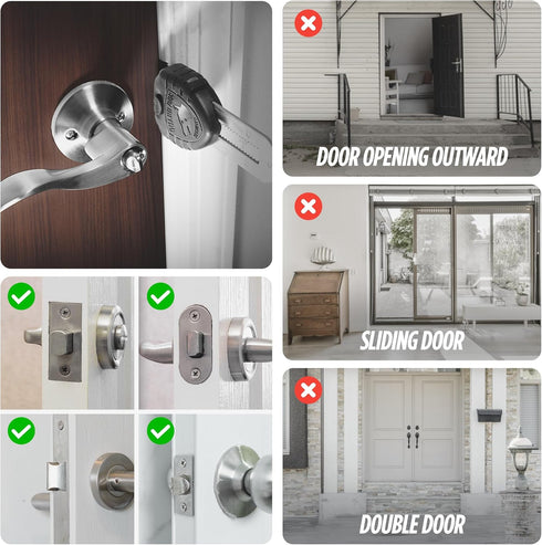 Guard Dog Security Blocklock Portable Door Lock, Hotel Door Locks for Travelers Security, Tough, Durable, Apartment