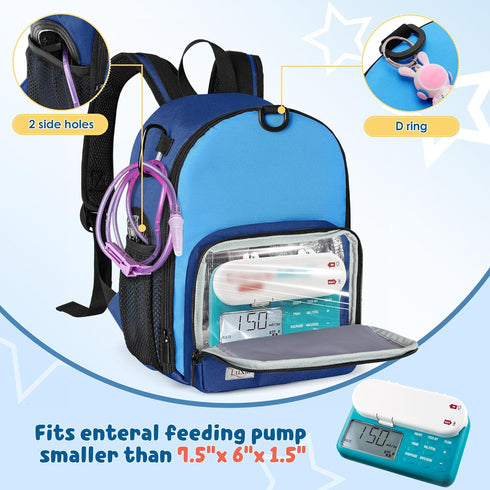 Backpack 500ml LUXJA Feeding Tube Fits Bag and Enteral Feeding Pump (Compatible with EnteraLite Infinity and Kangaroo