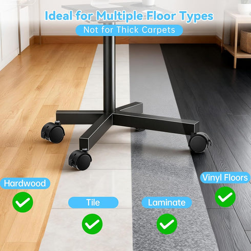 Fevbcnrj 4 2 Inch M8 360 PCS TV Stand Wheels, Swivel Caster Wheels Threaded Stem, Heavy Duty Casters with Locking