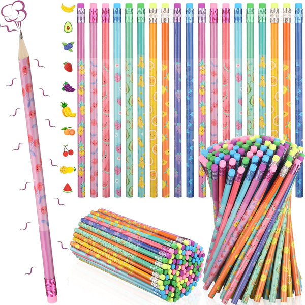 Teling 320 Pcs Scented Pencils with Eraser, Graphite HB Colored Fruit Pencils for Kids Party Favors