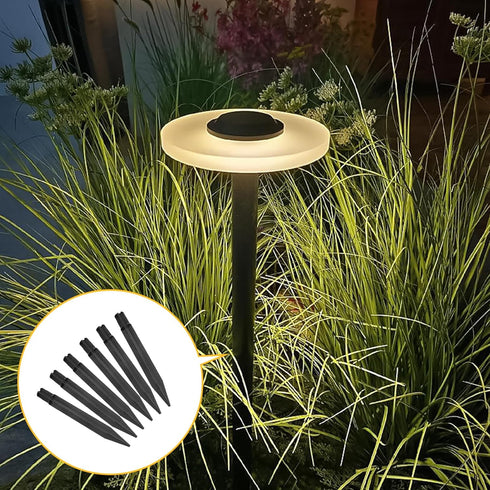 6 8.18 Inch 0.83 Inches) Litoexpe Pcs Reinforced Ground Spikes, ABS Plastic Solar Lights Stakes Replacement Stakes