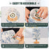 RMDQT Bulb Flower Lamp Blue Floor Lamp Bedside Table Lamp for Bedroom - Push Button Switch USB Wiring Port, Wooden Base