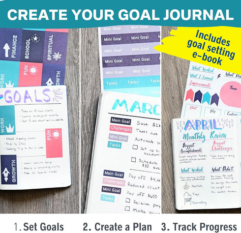 Improve Yourself Planner Stickers Set - 24 Sheets Self-Improvement Sticker Pack for Journals