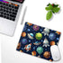 Kids Mouse Pad - Comic Space Design with Planets and Spaceships, Personalized Mouse Mat for Office