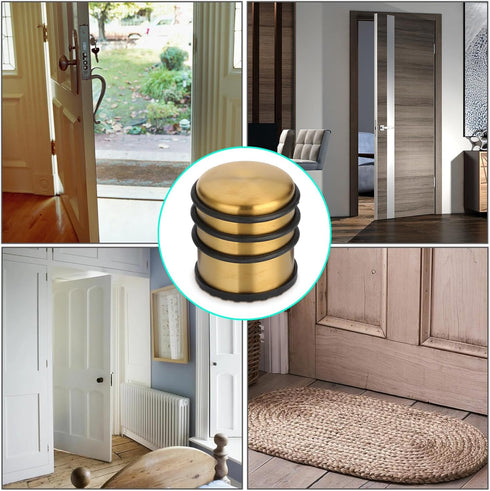 Sumnacon Heavy Duty Door Stopper, No Drill Stainless Steel with Anti-Skid Rubber for Home and Office