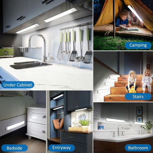 15.9 inch Counter Closet 2-Pack Motion Sensor Under Cabinet Lights, Magnetic Rechargeable Under Light, Wireless Night