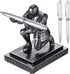 Knight Pen Holder with 2 Pens, Funny Resin Desk Organizers and Accessories for Cool Office Gadgets and Decorations
