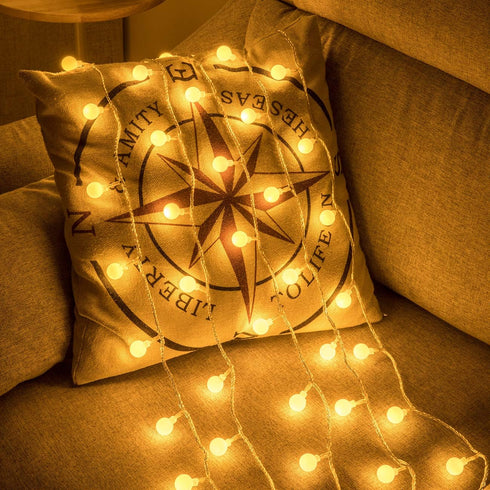 AWQ 100 49 8 LED FT Globe Ball String Lights Fairy String Lights Plug in with Remote Modes Extendable for Indoor