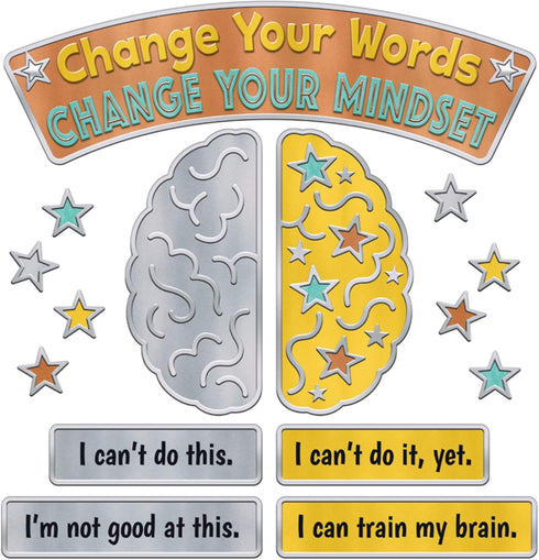 TREND I Love Metal Mindset Bulletin Board Set for Classroom Decor