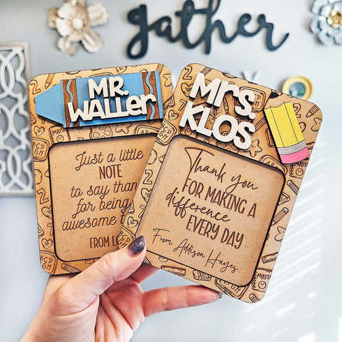 Personalized Name Sticky Note Holder | Teacher Appreciation Week Personalized Gifts for Teacher | Back to School, End