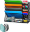 Wall Mounted 4 Tier File Organizer, Durable Adjustable Metal Vertical Hanging with 4 Pen Slots for Office, Black