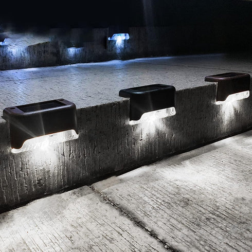 Solar Lights for Outside, 4 Pack Waterproof Solar Deck Lights for Fence, Patio, Garden, Pathway Lighting