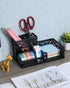 EasyPAG Desk Organizer with 3 Compartments for Pencil, Sticky Note Holder, Office Accessories (Black)