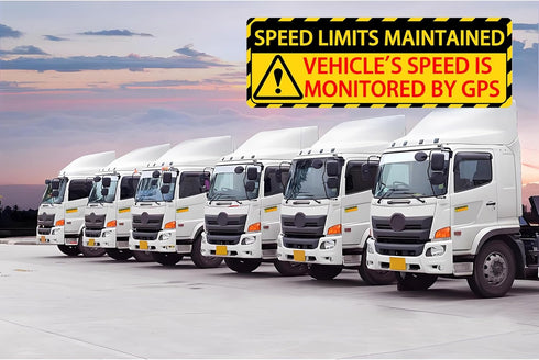 Besttile 4 10x3.5 Inches PCS Speed Limits Maintained Stickers Vehicle Speed is Monitored by GPS Warning Signs Safe