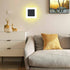 10W Non-Dimmable 3000K Kawell Square Acrylic LED Wall Sconce Hardwired Black Wall Light Fixture for Bedroom, Living