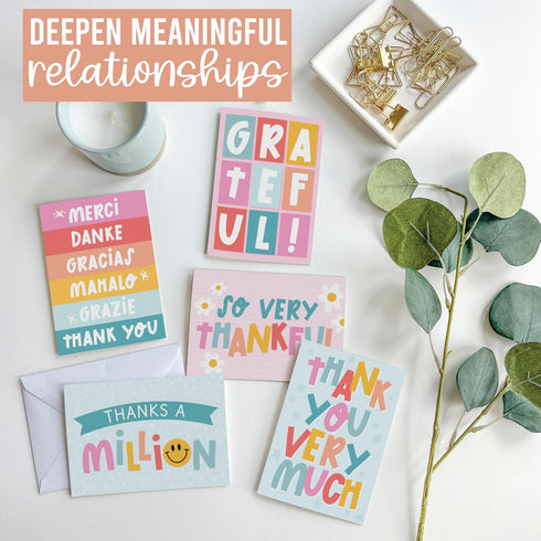 54 Hadley Designs Bulk Thank You Cards with Envelopes - Teacher Appreciation Cards, Cute Blank Card with Envelopes