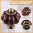 Deep Purple Ceramic Knobs, 12 Pack Pumpkin Cabinet Knobs, Vintage Drawer Pulls with Screws