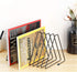 CAXXA 10 Slots Triangle Bookshelf - Black Metal Wire File Sorter Magazine Holder Document Holder