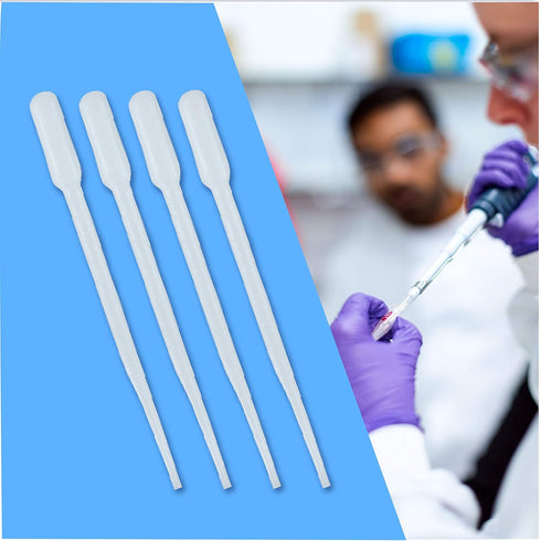 100pcs Plastic Disposable Transfer Pipettes - 3ml Calibrated Eye Droppers for Lip Gloss, Essential Oils & Laboratory