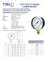 PIC Gauges Bottom Mount Dry Pressure Gauge, 2" Dial, 0/100 psi Range, Black Steel Case, Brass Internals