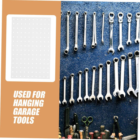 balacoo Metal Pegboard Panel for Wall-Mounted Garage Tools Sturdy Tool Organizer Wall Mount with Classic White Finish