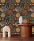HAOKHOME 93291 Wallpaper Peel and Stick Floral Boho Brown/PeachPuff/Green Retro Wall Decor Bathroom Removable Mural 17.7in x 6.6ft by HAOKHOME