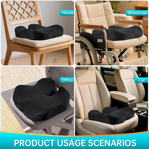 EESHONZ Seat Cushion, Extra Large Memory Foam Seat Cushion for Office Chair, Car Seat, Airplane, Relieving Hip