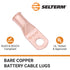 SELTERM 10pcs 4 AWG - 1/4" Stud Battery Lugs, Heavy Duty Wire Lugs, UL Bare Copper Eyelets