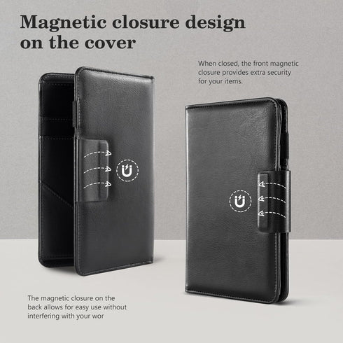 5.12" 7.91" 8 CoBak Premium Server Book - x Waiter Wallet Organizer in Genuine Leather, with Pockets, Magnetic Pocket