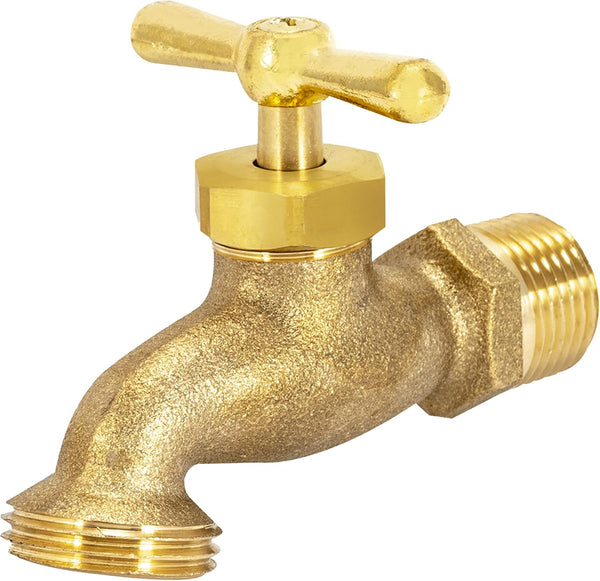 Eastman Irrigation Hose Bibb, 1/2 Inch MIP x 1/2 Inch MHT Outdoor Spigot