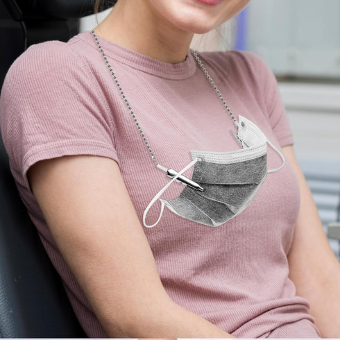 QFGasre 6pcs Dental Bib Clips Bib Holder Dental Napkin Clip Metal Napkin Clip Chain Hands Free Alligator Clamps Neck