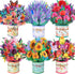 6 Pack Paper Flower Pop Up Cards, Flower Bouquet Card Popup 3D
