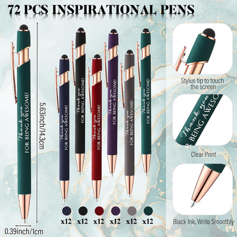 Kosiz 144 Pcs Inspirational Journal and Pen Set Teacher Appreciation Gifts Bulk Motivational Notebooks Thank You Gifts