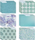 Paper Junkie 24-Pack Decorative File Folders, 6 Cute Floral Designs, Heavyweight Letter Size, Blue, Teal, Green