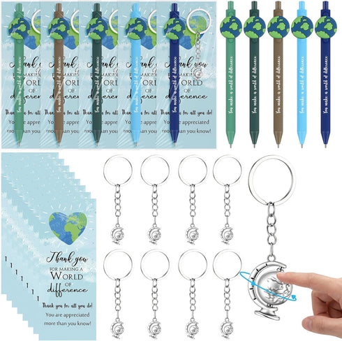 Geyoga 75 Pcs Earth Day Gifts Bulk Retractable Earth Pens Rotating Globe
