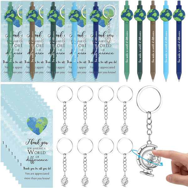 Geyoga 75 Pcs Earth Day Gifts Bulk Retractable Earth Pens Rotating Globe