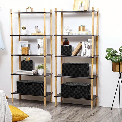 Woven Storage Box Basket Bin Container, Small Woven Basket Cube Organizer for Closet, Shelf, Dresser, Drawer, Bedroom,