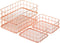Hacaroa 4 Pack Rose Gold Wire Mesh Basket, Metal Desk Drawer Organizer for Cosmetics, Stationery, and Snacks