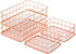 Hacaroa 4 Pack Rose Gold Wire Mesh Basket, Metal Desk Drawer Organizer for Cosmetics, Stationery, and Snacks