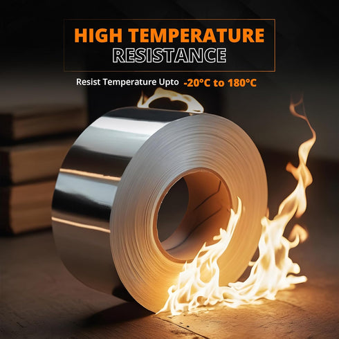 Aluminum Foil Tape - High Temperature Professional Grade for Ductwork, HVAC Tape, 2 Inch by 150 Feet, Pack of 6